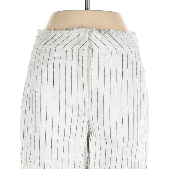 Alexander Wang T Burlap Cropped High Rise Wide Leg Pants Striped White Black 6 - Picture 3 of 6